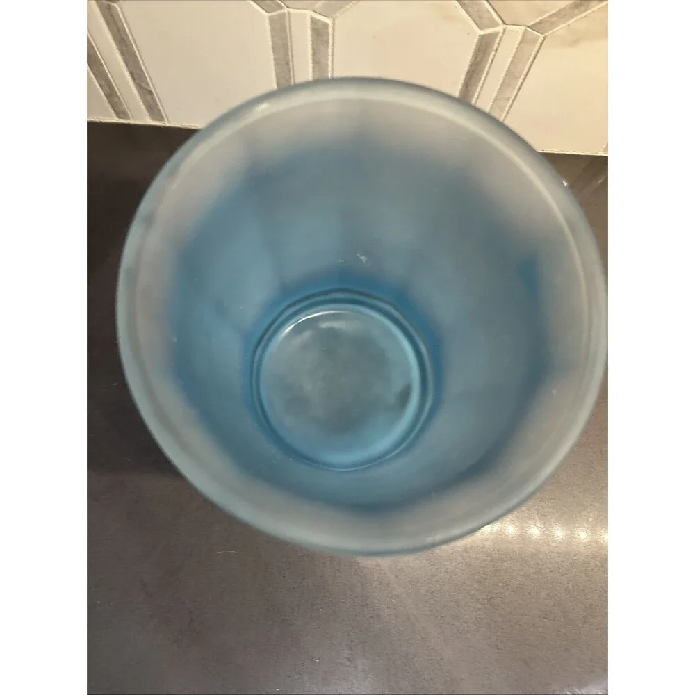 VTG Indiana Glass Tiara Exclusives Ice Blue Satin/Frosted Canister/Apothecary
